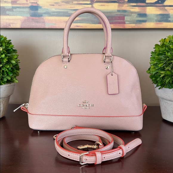 COACH F13310 MINI SIERRA NUDE PINK MULTI CROSSGRAIN LEATHER SATCHEL 🌟EUC🌟 - Picture 3 of 17